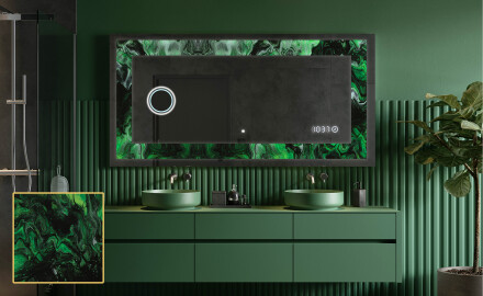 Backlit Decorative Mirror - Malachite Magic