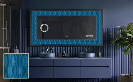 Backlit Decorative Mirror - Whirling Lines