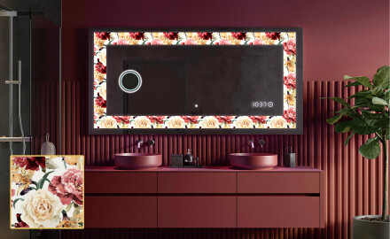 Backlit Decorative Mirror - Flowers Full Of Colors